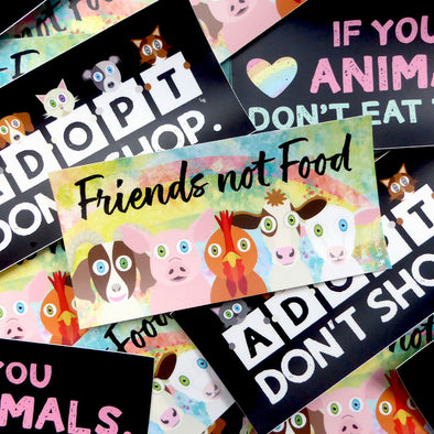 Friends not Food Bumper Stickers Just In!