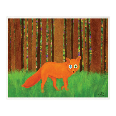 "Fox in the Woods" - Art Print