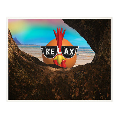 Beach Chicken with Relax Sunglasses - Whimsical Photo Art Print
