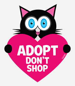 Adopt Don't Shop (cat with heart)
