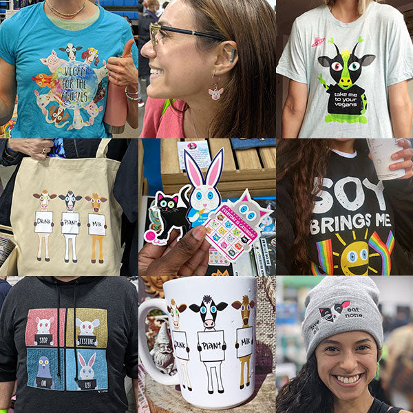 Photo grid of various customers showcasing and wearing different products