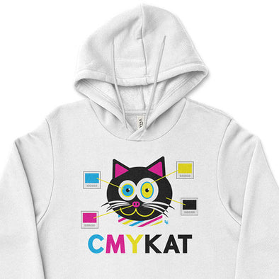 "CMYKat" Unisex Lightweight Fleece Cat Hoodie Sweatshirt