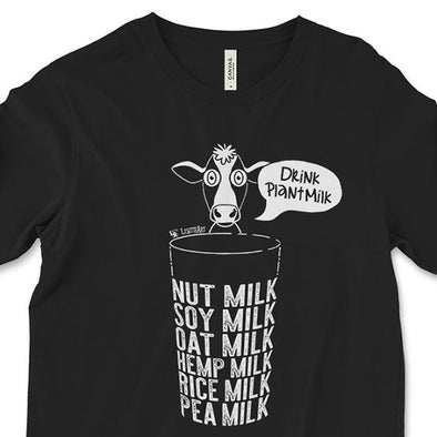 "Drink Plant Milk Instead" Vegan Unisex Long Sleeve Tee