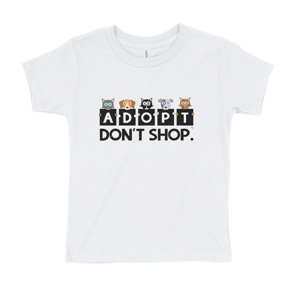 "Adopt, Don't Shop." Cats & Dogs Kids T-Shirt
