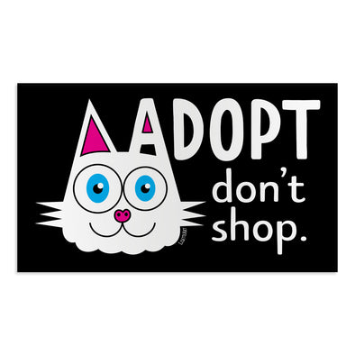 "Adopt, Don't Shop." (cat ear) Car Magnet, Kitty Fridge Magnet