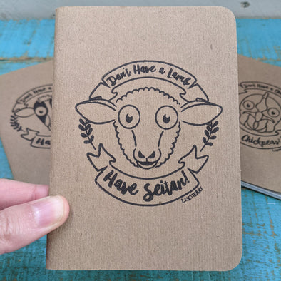 "Don't Have a Lamb, Have Seitan!" Mini Pocket Notebook