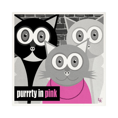 "Purrrty in Pink" 80's Parody Cat Art Print