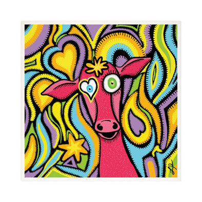 "Whimsical Cow Dream" Art Print