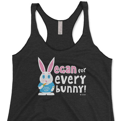 "Vegan for Everybunny!" Tri-blend Racerback Bunny Rabbit Tank