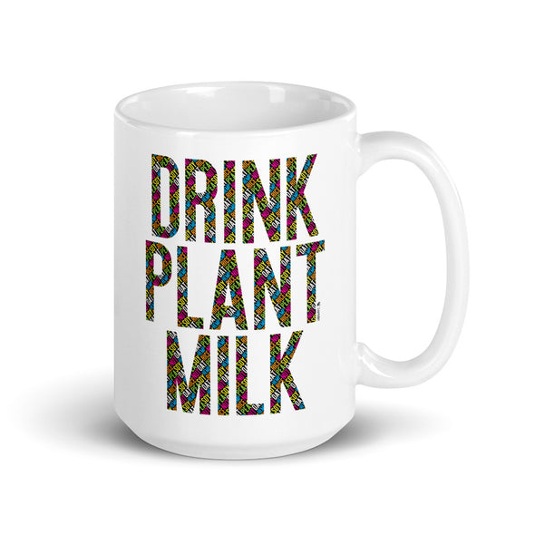 "Drink Plant Milk - Typography" Large Coffee Mug