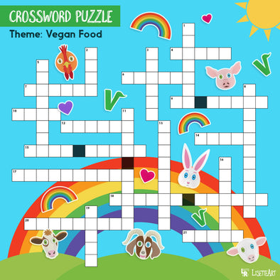 FREE Vegan Food Themed Printable Crossword Puzzle