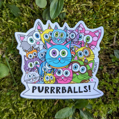 Purrrballs Sticker