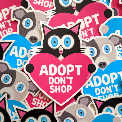 Adopt Don't Shop Die Cut Bumper Stickers