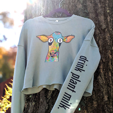 NEW "Drink Plant Milk" cropped sweatshirt