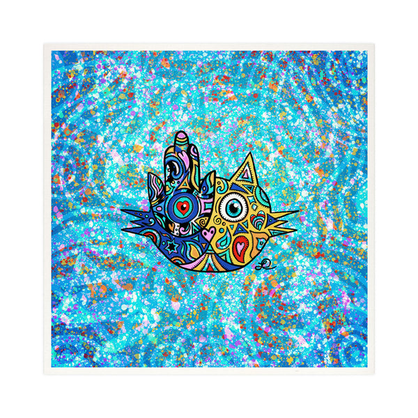 "Hamsa Judaicat" - Judaica Wall Art, Jewish Art Print