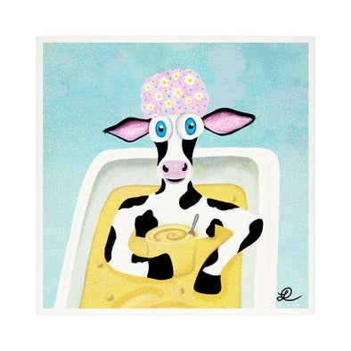 "Tub of Hummus" - Humorous Cow Art Print