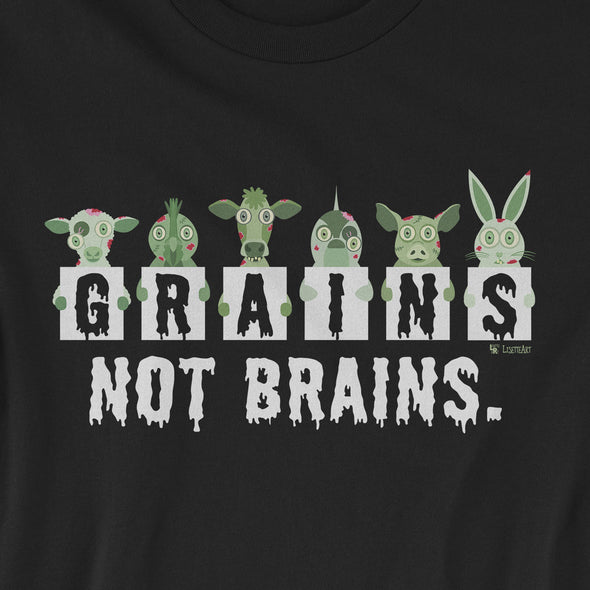"Grains not Brains" Vegan Halloween Kids T-Shirt
