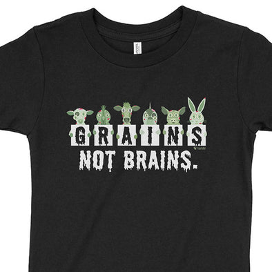 "Grains not Brains" Vegan Halloween Kids T-Shirt