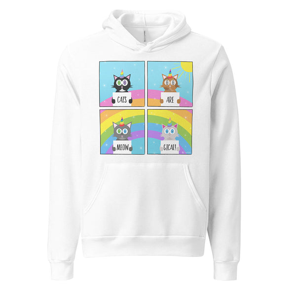 "Cats are Meowgical" Unisex Lightweight Fleece Hoodie Sweatshirt