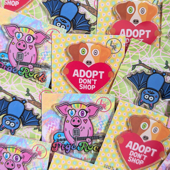 "Pigs Rock" Colorful Recycled Acrylic Pin