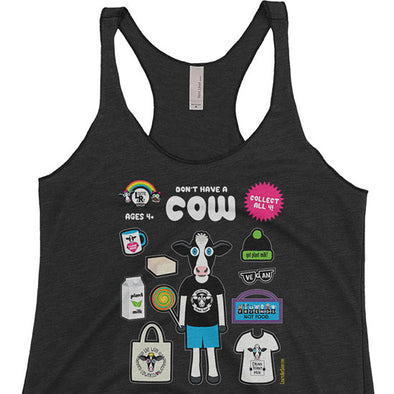 "Action Figure - Don't Have a Cow" Tri-blend Vegan Racerback Tank