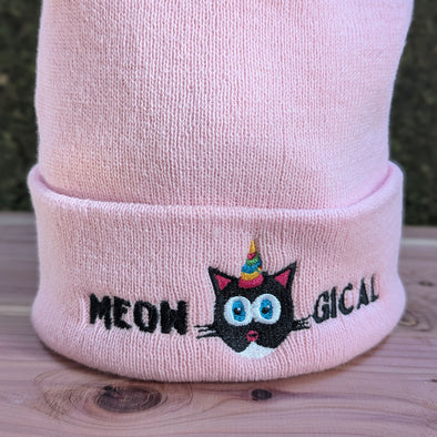 "Meowgical" - Cuffed Caticorn Beanie Hat