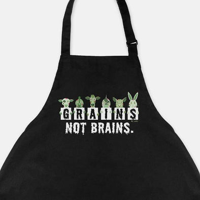 "Grains not Brains" Vegan Kitchen Apron