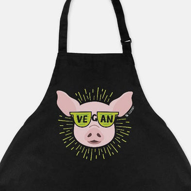 "Vegan Sunglasses" Cool Pig Kitchen Apron