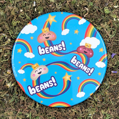 "Beans, Beans, Beans!" Funny Fridge Magnet, Large Round Decorative Magnet