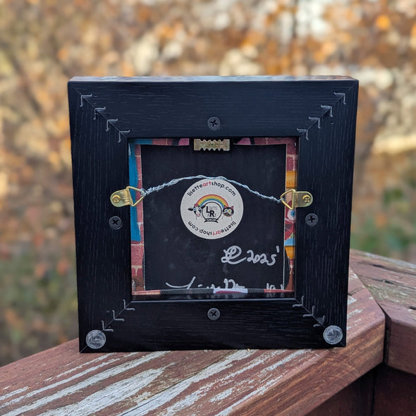 "Having Wine and Feline Fine" Black Cat Whimsical Art - Framed Canvas Reproduction