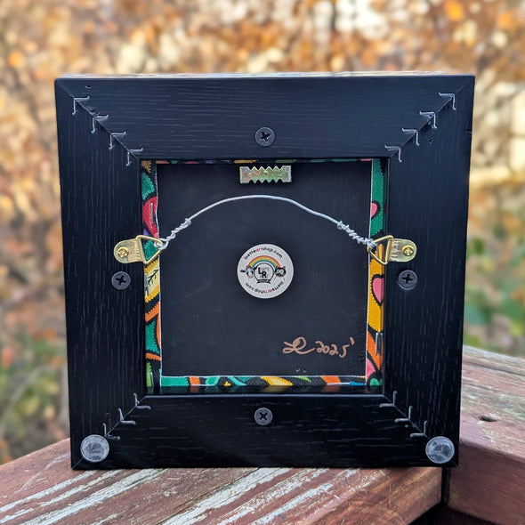 "Happy Heart Flower" Whimsical Art - Framed Canvas Reproduction