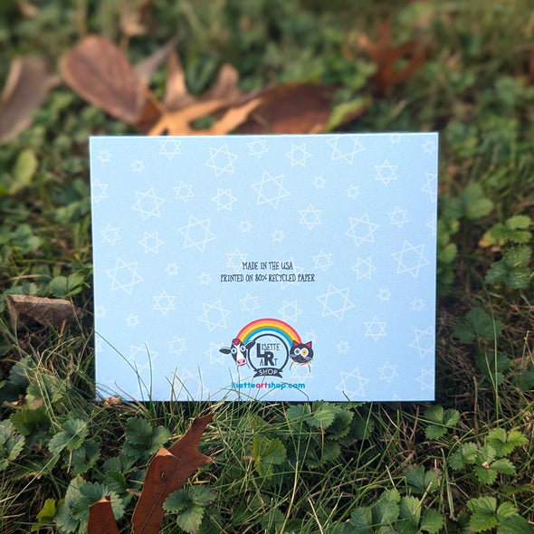 "Hanukkah is Funukkah!" Cute Animals Hanukkah Card, Recycled Greeting Card