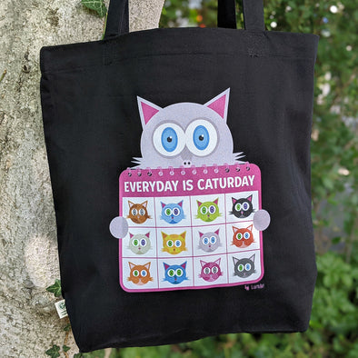 "Everyday is Caturday" Organic Cotton Tote Bag