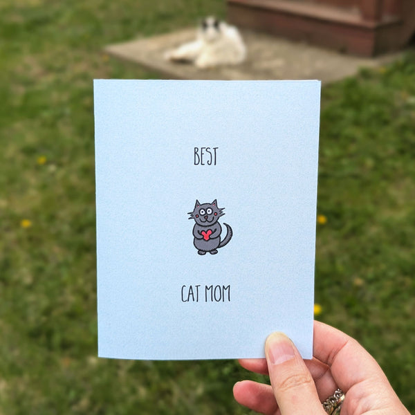 "Best Cat Mom" Mother's Day Cat Recycled Greeting Card