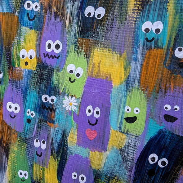 Sweetness in the Crowd - Love Art - Acrylic Painting on Wood