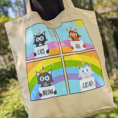 "Cats are Meowgical" Organic Cotton Tote Bag