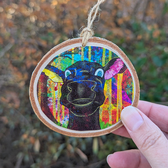 "Bold Cow" Animal Ornament - Cute Wood Holiday Ornaments