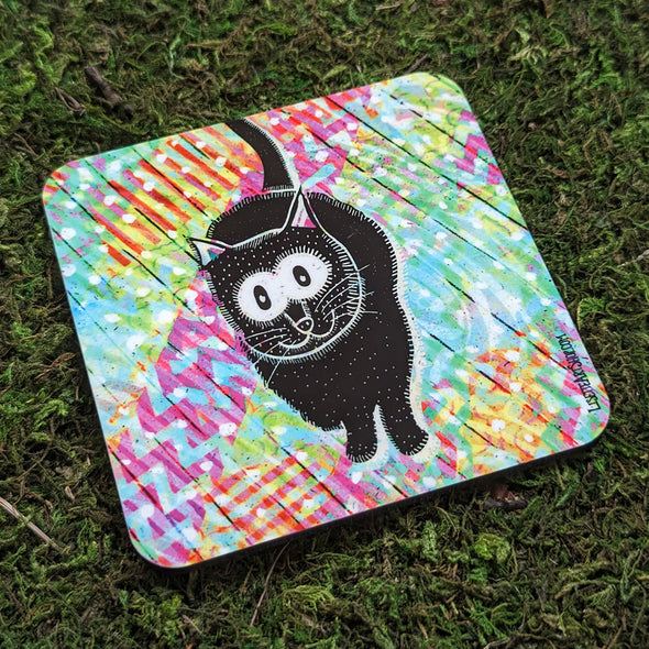 "Black Cat Cutie" Coaster