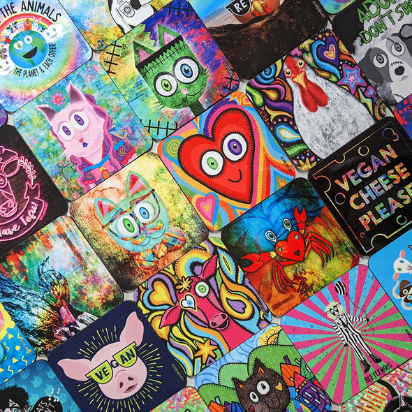 "Bird and Fish" Whimsical Art Coaster