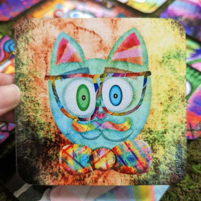 "Intellecat" Cat Art Coaster