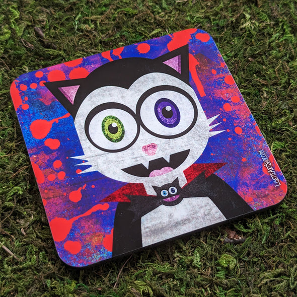 "Vampurrrkitty" Halloween Cat Coaster