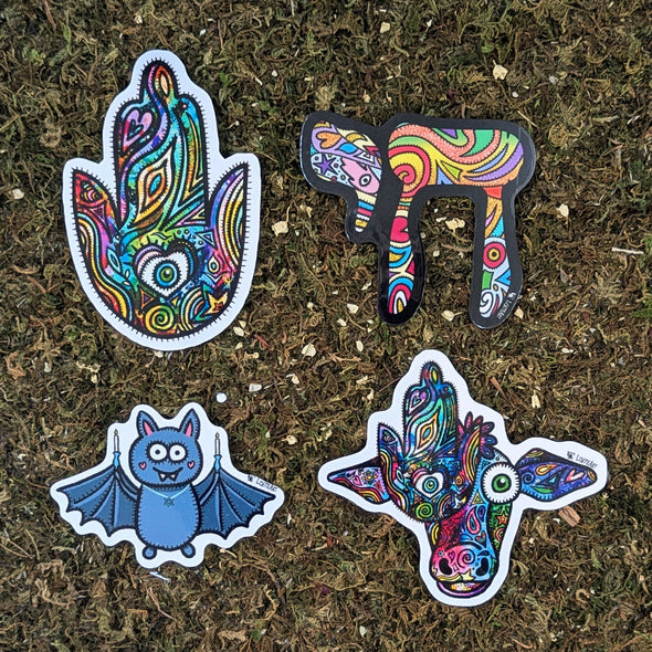 Whimsical Judaica Sticker Pack - Vinyl Stickers