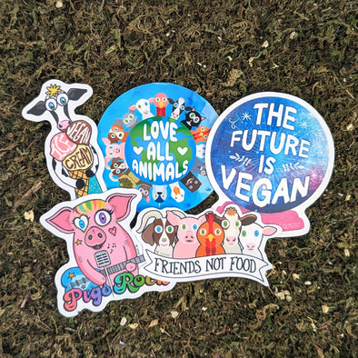 Happy Vegan Sticker Pack - Vinyl Stickers