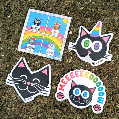 Cute & MEOWgical Cat Sticker Pack - Vinyl Stickers