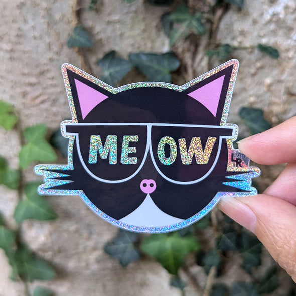 "MEOW" Sunglasses Cat Sticker with Pixie Dust