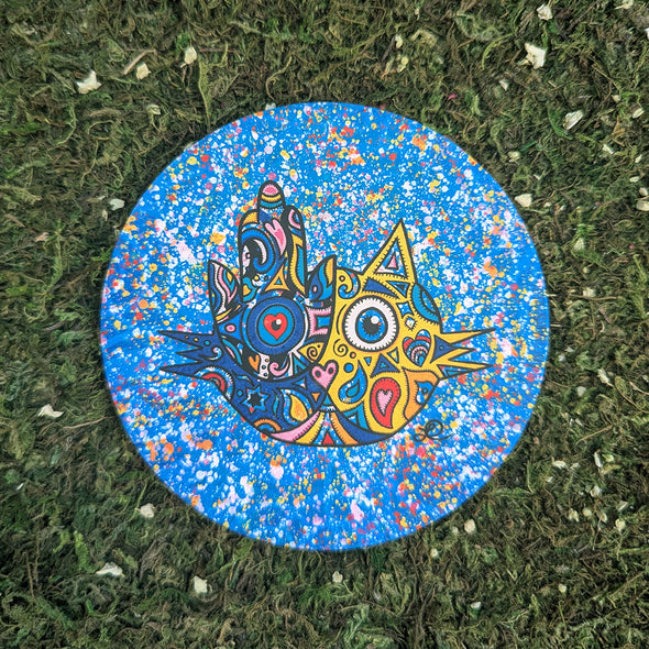 "Hamsa Judaicat" Round Stone Coaster