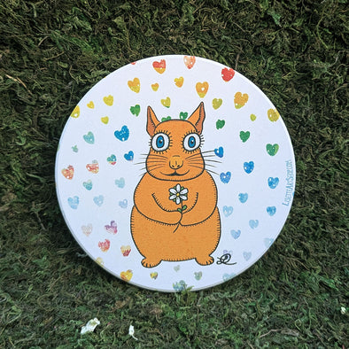 Love Squirrel - Round Stone Coaster