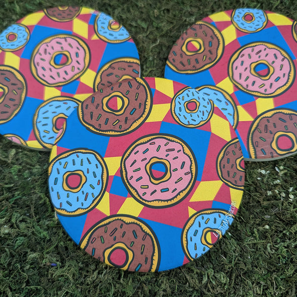 Retro Donuts - Round Stone Coaster