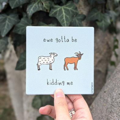 "ewe gotta be kidding me" Punny Animals Square Stone Coaster