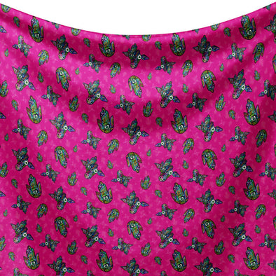 "Hamsa Bet Magenta" Poly Sherpa Throw Blanket